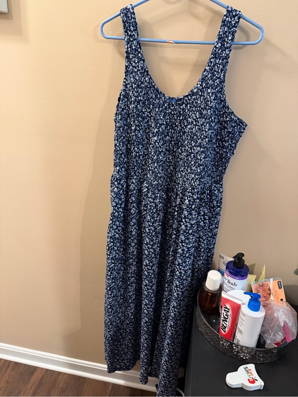 Old Navy Blue Floral Sleeveless Maxi Dress size XL Tall